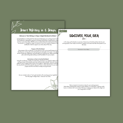 Start Writing in 6 Steps - Digital Workbook