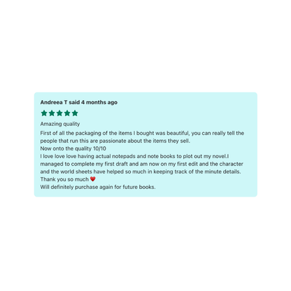 Writers Box - 15% off, automatically applied at checkout